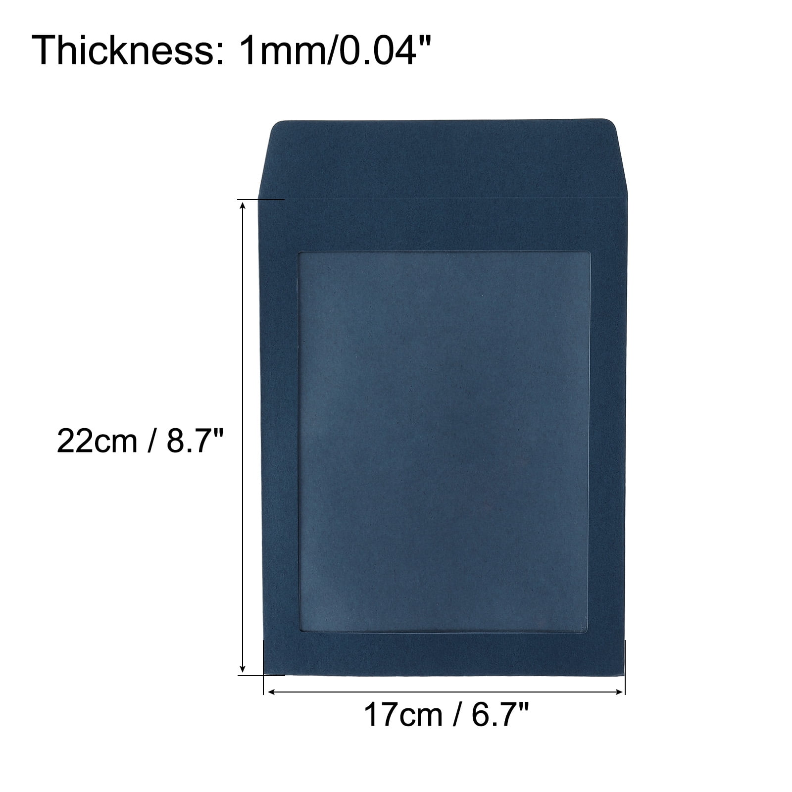 Unique Bargains Full Face Window Envelopes Clear Single Sided Blue