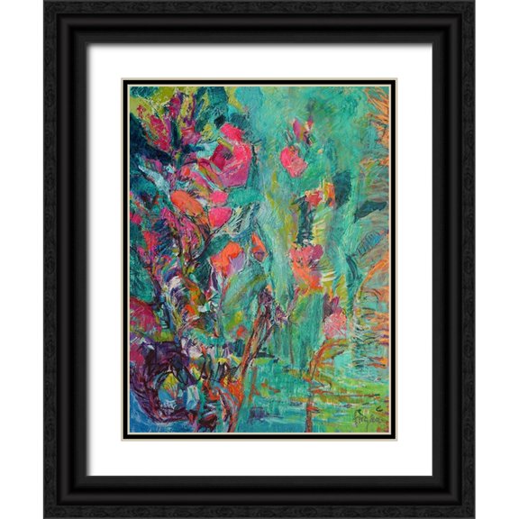 Fagan, Dorothy 12x14 Black Ornate Wood Framed with Double Matting Museum Art Print Titled - Amethyst Sapphire