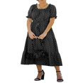 thumbnail image 4 of EIMELI Femmes Boho d'Été Robes Casual Manches Courtes Floral Tie-Up Ceinture Robe Noire S, 4 of 8