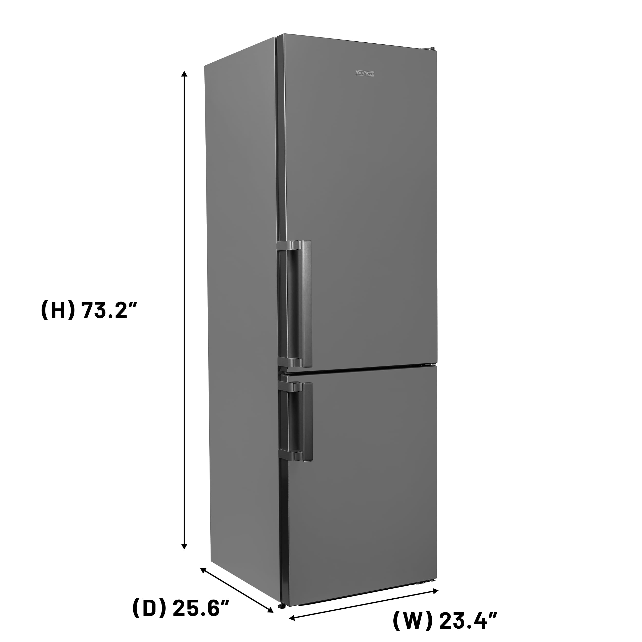 Conserv 12cf No Frost Bottom Freezer Refrigerator Wine Rack GARAGE READY E-Star with V-Move Handle and No Frost