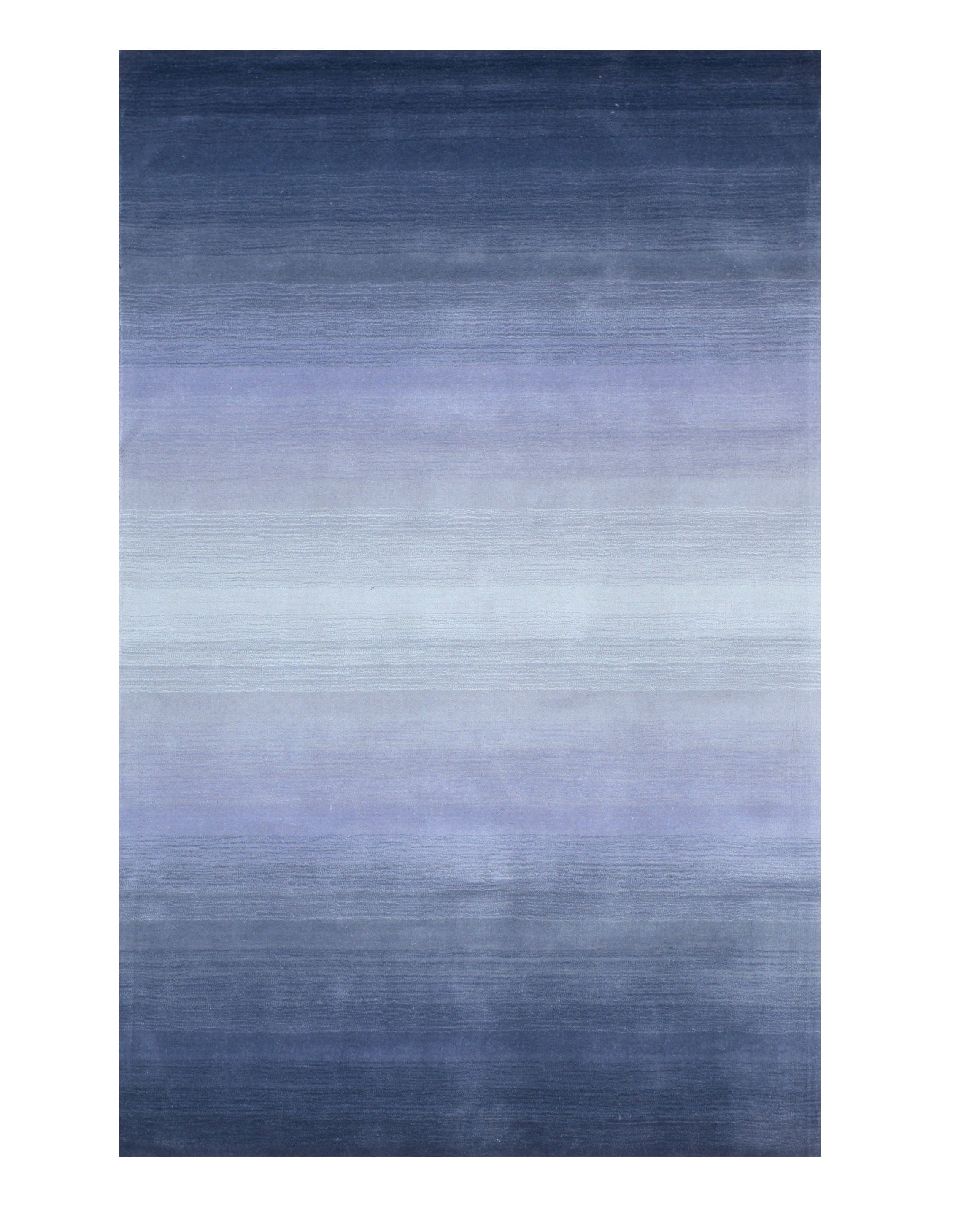 Handmade Wool Blue Transitional Stripe Horizon Rug