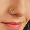 thumbnail image 6 of Double Nose Ring Hoop for Single Piercing Spiral Twist Nose Hoop for Women Piercing Hypoallergenic Thin Tiny Hoops (4mm | Left Side, Sterling Silver 925 | 22 GA), 6 of 9
