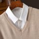 thumbnail image 4 of Camiseta sin mangas con cuello en V para hombre, jersey de camisola sin mangas de color liso a la moda, suéter de punto con cuello en V, top de poliéster para hombre, 4 of 8