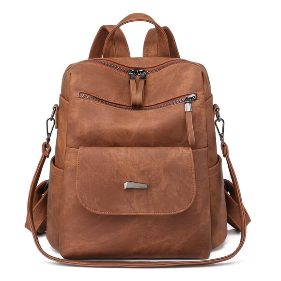 Mochila WYFJNX de piel sintética para mujer a la moda, color negro
