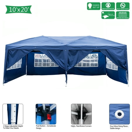 10' x 20' Pop-Up Canopy Tents for Sports & Outside, Heavy Duty Gazebo Canopy Outdoor Party Wedding Tent, Easy Pop-Up Sun Shade Tent Folding Tent for Parties, S10140