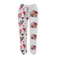 thumbnail image 3 of Pantalones de vestir Gibobby para Mujer chándal estampado del Día de San Valentín con bolsillos cintura alta deportivos gimnasio ajuste atlético Rojo M, 3 of 4