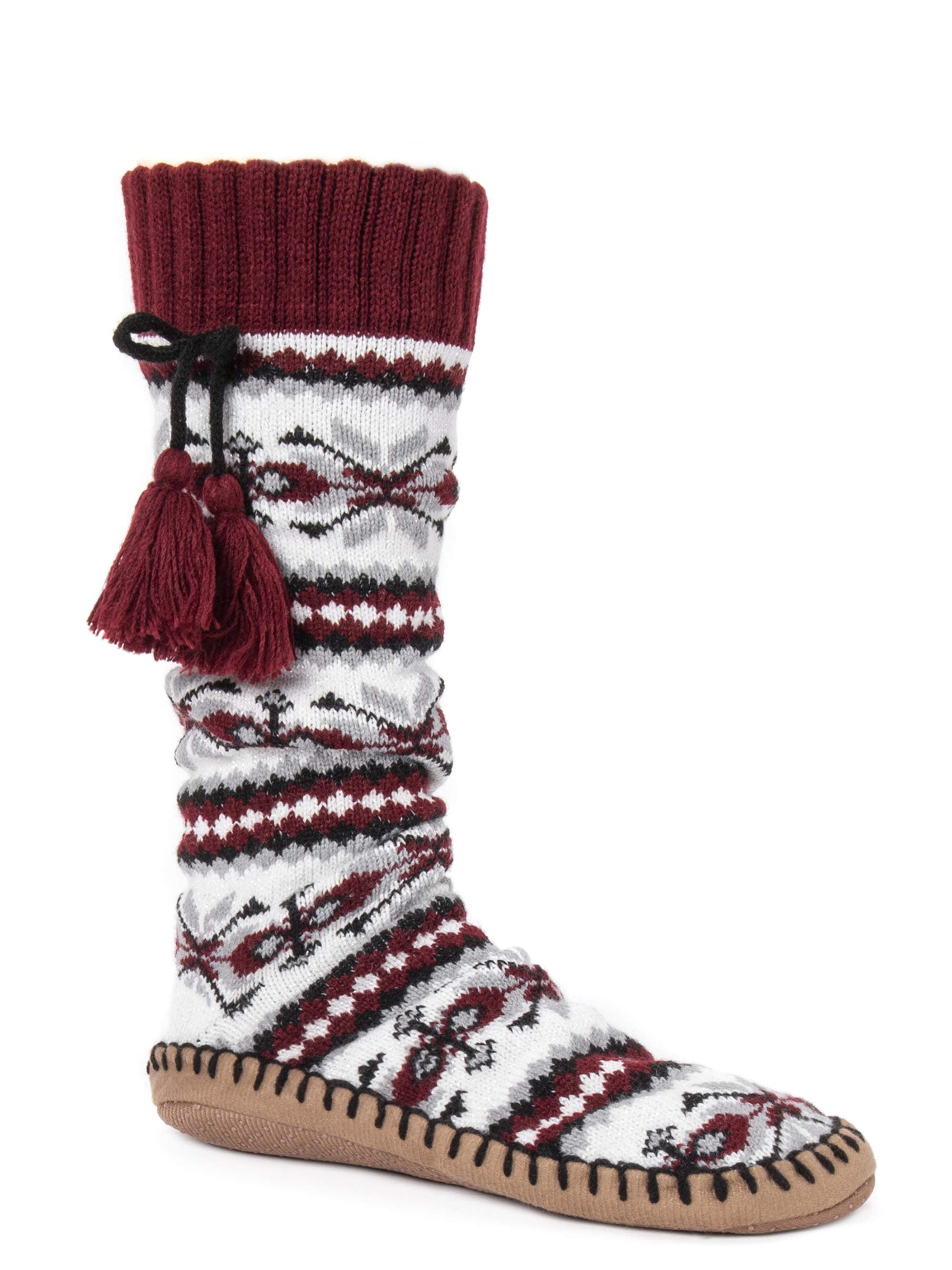 MUK LUKS Women's Slipper Socks with Tassels - Walmart.com