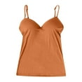 thumbnail image 7 of Hpapadks Tank Tops for Women Casual Adjust Spaghetti Tanks with Built In Shelf Bras Solid Padded Camis Camisole Tops for Women Orange XL, 7 of 7