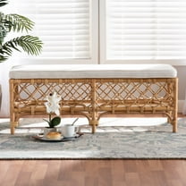 bali & pari Orchard Rattan BOHO Bench, Natural Brown