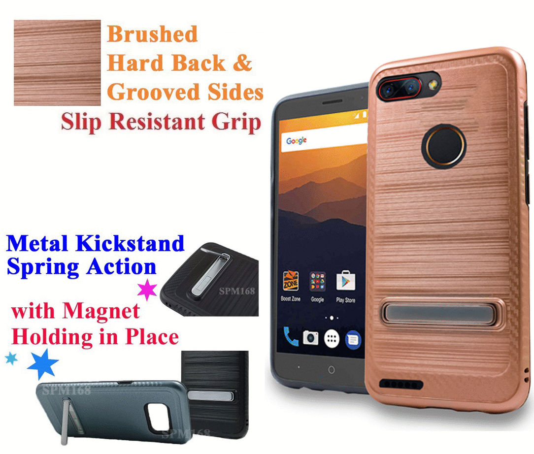 for 6" ZTE BLADE Z MAX bladeZmax Case Phone Case Metal Kick Stand