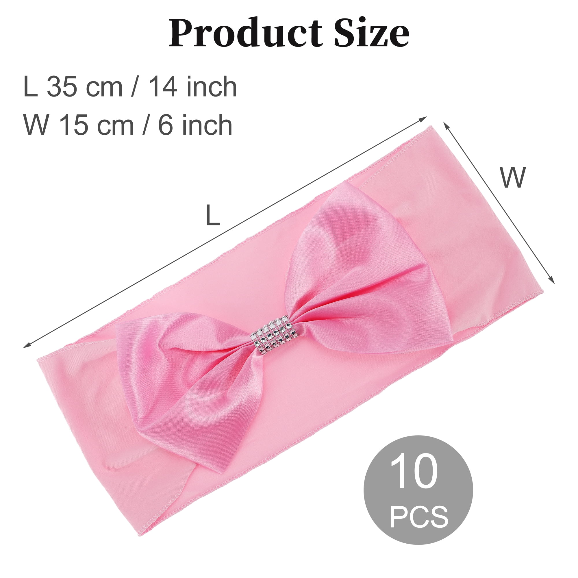 Unique Bargains 10 Pcs Chair Sashes Bow Stretch Chair Cover Band with Buckle Slider