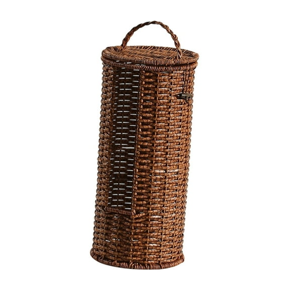 Kuntesetty Boho Woven Toilet Paper Storage Stand with Lid for Hotel Farmhouse Apartment