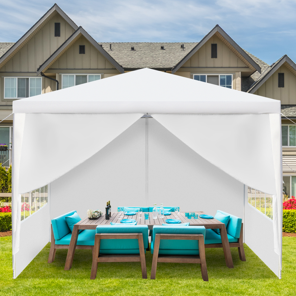 SEGAWE 10x10 FT White Outdoor Party Tent - Gazebo Canopy With Side Walls, Waterproof