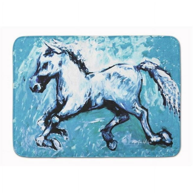 Carolines Treasures MW1171RUG Shadow the Horse in Blue Machine Washable Memory Foam Mat