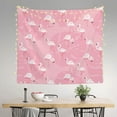 thumbnail image 2 of Pofeuu Pink Flamingos and Flowers Print Wall Tapestry Decoration Wall Hanging Tapestry 60 x 51 Inch, 2 of 6