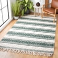 thumbnail image 2 of SAFAVIEH Natura Candelario Striped Wool Area Rug, Ivory/Green, 5' x 8', 2 of 11