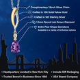 thumbnail image 2 of Gem Stone King 925 Silver and 10K Yellow Gold Purple Amethyst and White Lab Grown Diamond Pendant Necklace for Women | 0.79 Cttw | Gemstone February Birthstone | Pear Shape 8X5MM | With 18 inch Chain, 2 of 6