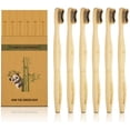 thumbnail image 1 of Bamboo Toothbrush Biodegradable Natural ECO Charcoal Toothbrush Soft Bristle (6 Pcs), 1 of 7
