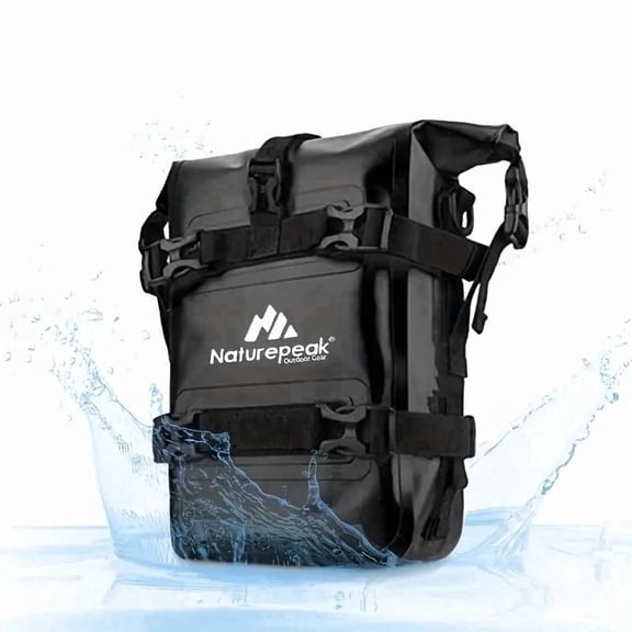 Chrisdien Deny Motorcycle Rear Rack Bag 8L Waterproof Motorcycle Tail Bag PVC Pannier for Motorbike, Dirt Bike, Bicycle and Camping