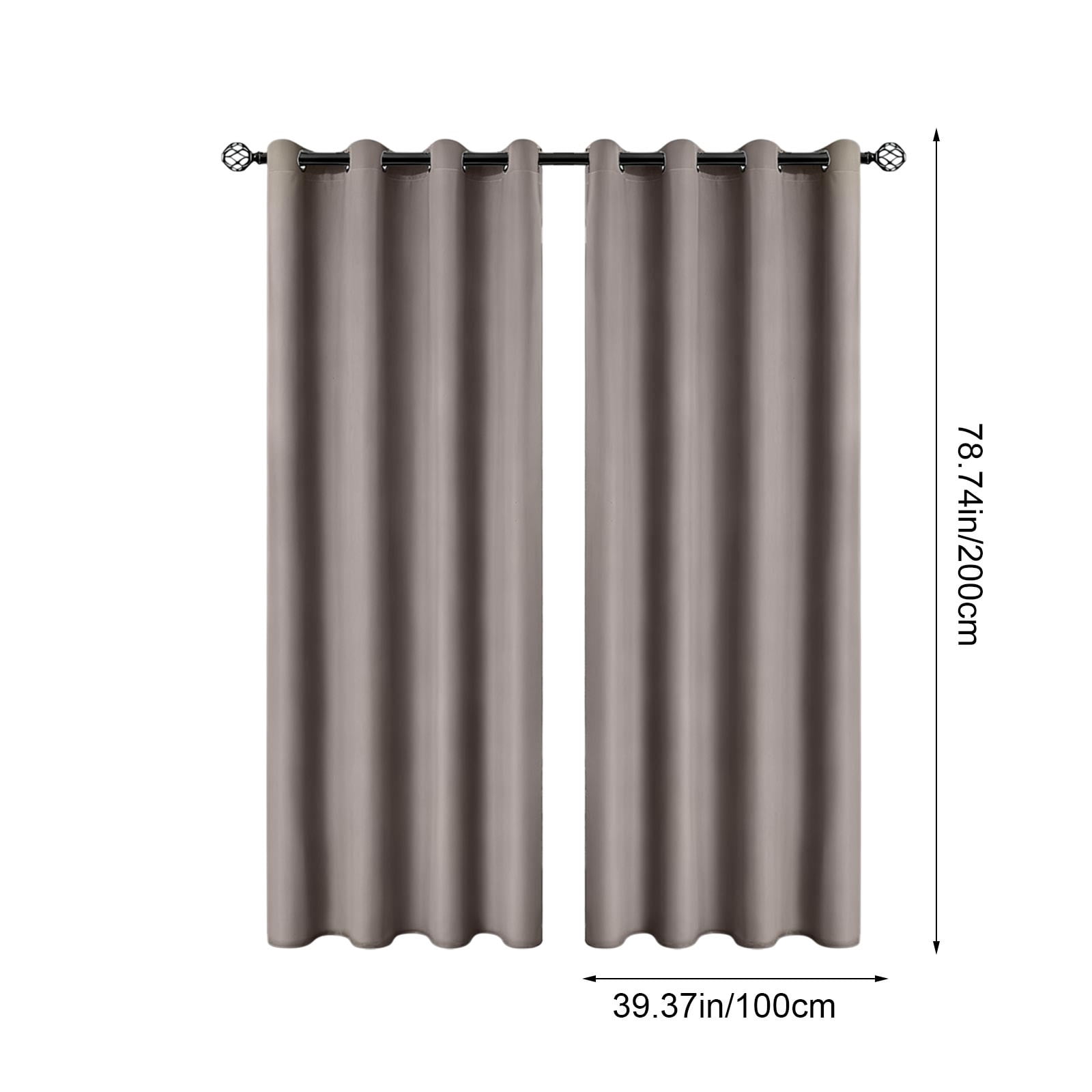Fmbmuo Perforated Style Black Out Curtains Thermal Insulation Beige Blackout Decorations， Tab Machine Washable 1 pcs Minimalist Window Curtains， Bedroom/Living Room,79 Inch