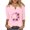Black, variant on Women's Breast Cancer Awareness 3/4 Sleeve Shirts Casual V Neck Pink Ribbon Print Spread The Hope Tee Tops Fall Lightweight Pullover Shirts