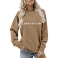 thumbnail image 4 of VISALY Pullover Crewneck Sweatshirt Graphic Sweatshirts Funny Crewneck Sweatshirt Long Sleeve Sweatshirt Fleece Sweater Fall Sweatshirt Oversized Sweatshirt Pullovers Tunic Sweater Khaki Xxl, 4 of 6