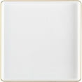 thumbnail image 3 of Combo Set 7.75" Dessert Plates and 10.75" inch Square White Plastic Plates with Gold Rim, Disposable China Like Party Plate, Heavy Duty Dinner Charger Plate, Salad, Wedding, Tableware (20), 3 of 6
