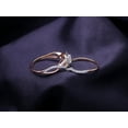 thumbnail image 3 of AFFY 1CT Princess & Round Moissanite Diamond Infinity Double Halo Bridal Ring Set 14K Rose Gold-5, 3 of 10