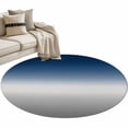 thumbnail image 2 of 3ft Round Rug, Navy Blue Gray Ombre Non-Skid Rubber Backing Large Area Rugs - Living Room Bedroom Home Office, Modern Gradient Abstract Art Indoor Floor Mat Carpets Washable Rug, 2 of 9