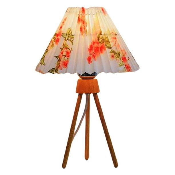 Lámpara de mesa plisada, decoración, lámpara de noche cálida, control de luz nocturna Impresión