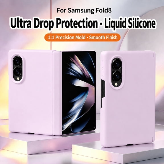 TECH CIRCLE for Samsung Galaxy Z Fold 8 Liquid Silicone Case, Silky-Smooth Touch, Anti-Scratch Lightweight Protective Cute Slim Phone Cover, Pink