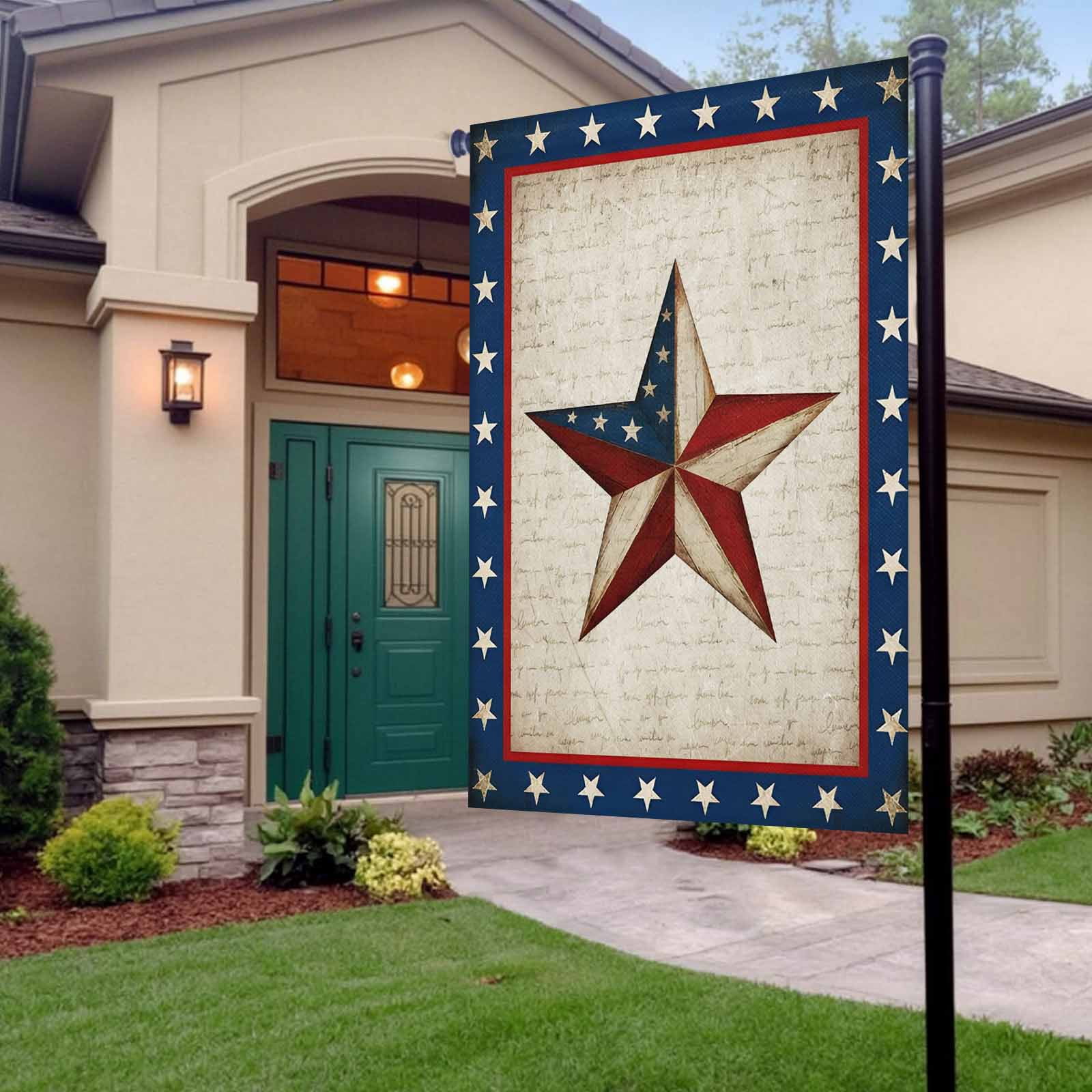 4th of July Garden Flags Patriotic Star Stripes Garden Flag Double Sided Welcome Flag Red White and Blue Independence Day Yard Flags for Outdoor Lawn Porch Memorial Day Holiday Decor 28x40 Inch