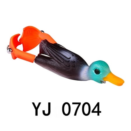 1 Pcs Double Propeller Flipper Duck Fishing Lures Ducking Frog Soft Bait 9cm11g 3D Eyes Artificial SwimFish Bait Day Bass Tackle