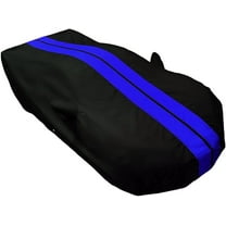 C8 Corvette Ultraguard Plus Car Cover - Indoor/Outdoor Protection 300 Denier Water Resistant : C8 Stingray, Z51, Z06 Black with Blue Stripes