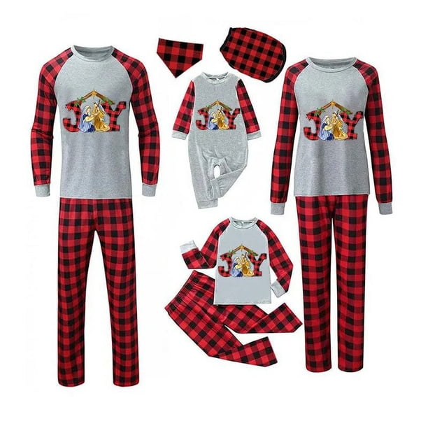 Pijama familiar a juego de Navidad, Joy with cristiano, gris
