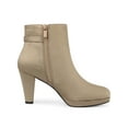 thumbnail image 3 of BLISSFUL STEP Women's Block Heel Platform Ankle Boots Nude 7.5, 3 of 7