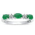 thumbnail image 2 of Star K � Oval 5x3 Genuine Emerald three stone oval band, 2 of 9