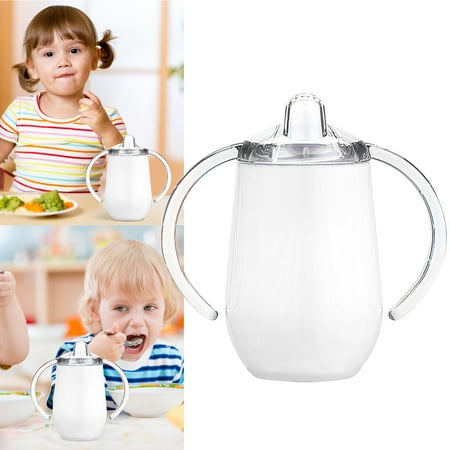 

Water Glasses Stainless Steel Sippy Cup With Handles & Silicone Lids 10 Oz Double Wall Vacuum Insulated Sippy Cup Mug Tumbler Toddler Cups For Boys And Girls Non Spill Sipp