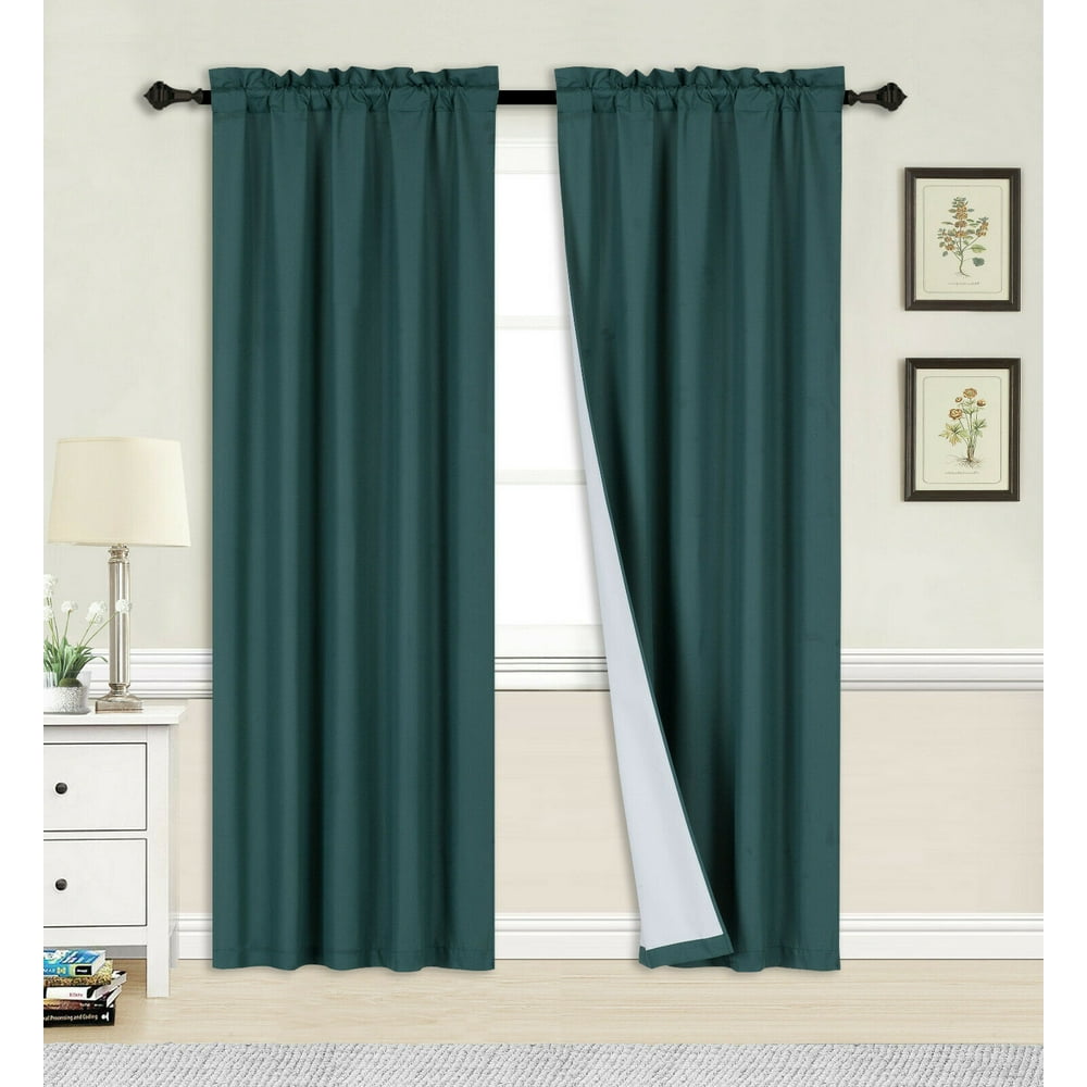 Hunter Green 1Piece R64 100 Blackout Rod Pocket Solid Window Curtain