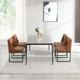thumbnail image 4 of Zesthouse 18.3" Modern Dining Chairs Set of 4, Faux Leather Side Chair with High Back and Metal Legs, Armless Upholstered Dining Room Chairs for Dining Room Kitchen, Brown, 4 of 14