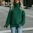 thumbnail image 4 of Vedolay Women's Turtleneck Sweater Solid Turtleneck Sweatshirt Long-Sleeve Pullovers Green,XL, 4 of 4