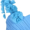 thumbnail image 5 of DPOIS Kids Flower Girl Dress One Shoulder A-line Chiffon Long Dress A Sky Blue 10, 5 of 7