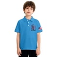 thumbnail image 5 of CCRFTGI 250 Anniversary USA Flag Polo Shirts for Child Girls Boys Size 7 School Uniform America Flag freedom Shirt Golf Lapel Button Collared Polo Quick Dry Summer T-Shirts Blue 11-12 Years, 5 of 7