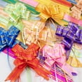 thumbnail image 3 of 10/50/100Pcs Pull Flower Bow Flower Pull Tie Ribbon For Christmas, Valentines Day, Pull Flower Stickers, Flower, Birthday Gift LightBlue2 100Pcs, 3 of 6