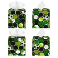 thumbnail image 2 of Lsque Soccer1 Printed Tissue Box Cover Holder, Facial Paper Organizer Dispenser,Square with Bottom Belt, PVC Leather Decorative Organizer, 2 of 8