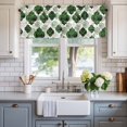 thumbnail image 2 of Deep Green Moroccan Valances for Windows Abstract Gradient Gold Green Geometric Valance Curtains Rod Pocket Bathroom Small Window Treatments for Kitchen Living Room Bedroom, 42"x12", 2 of 7