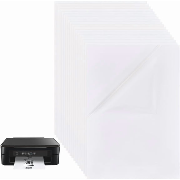 18 Sheets 8.3"x11.8" A4 Size Clear PET Film Label Sticker Waterproof A4 Blank Self Adhesive Inject Printing Labels for Office Supplies for diy