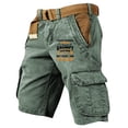 thumbnail image 2 of Men's Summer Outdoor Casual Patchwork Pocket Cargo Shorts, Sport Pants,Mint Green,2XL, 2 of 3