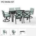 thumbnail image 3 of Crosley Furniture Kaplan 7 Piece Metal Outdoor Dining Set in Mist Green, 3 of 20