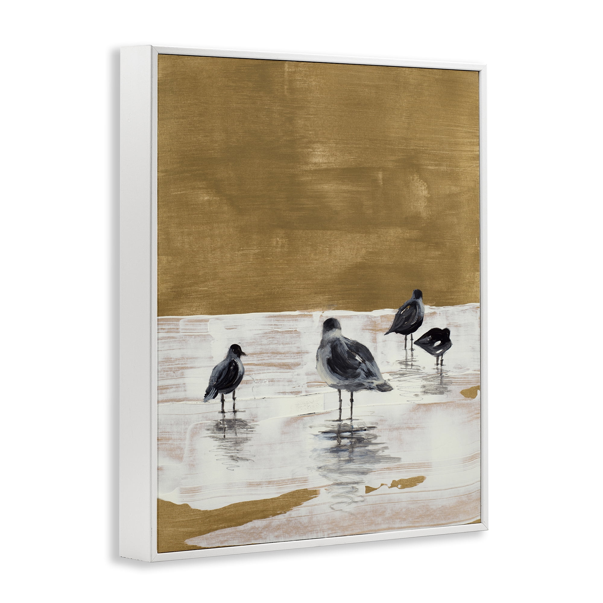 Stupell Industries Sea Seagull Silhouettes Animals & Insects Painting White Framed Art Print Wall Art, 24 x 30